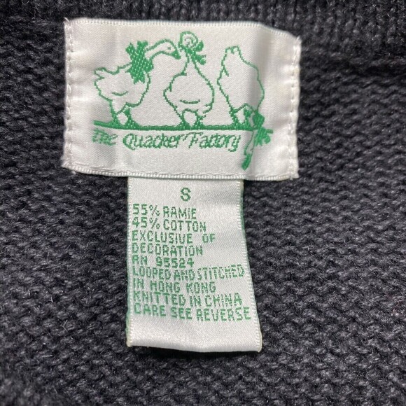 Quacker Factory Christmas Sweater Women's Small Butterflies Black - Picture 6 of 6